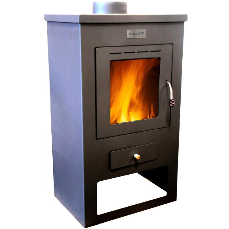 foto del prodotto becker stufa a legna 10kw in acciaio beker nera