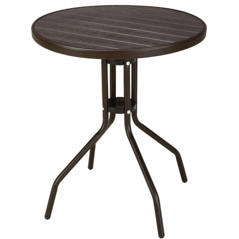 foto del prodotto becker tavolino da giardino 60 cm in acciaio wood marrone