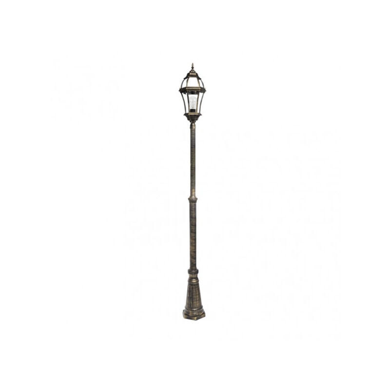 foto del prodotto becrux lampione da esterno in alluminio 1xe27 nero oro ip44 234x25x25 cm regolabile in altezza