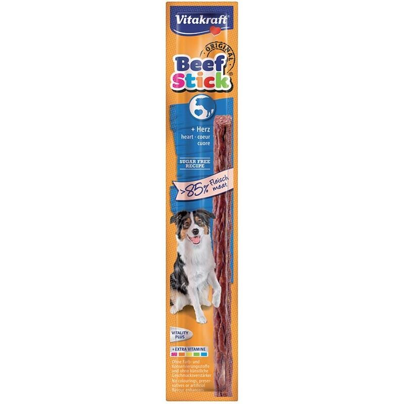 foto del prodotto beef stick, gustoso snack per cani, cuore, conf. 12 gr