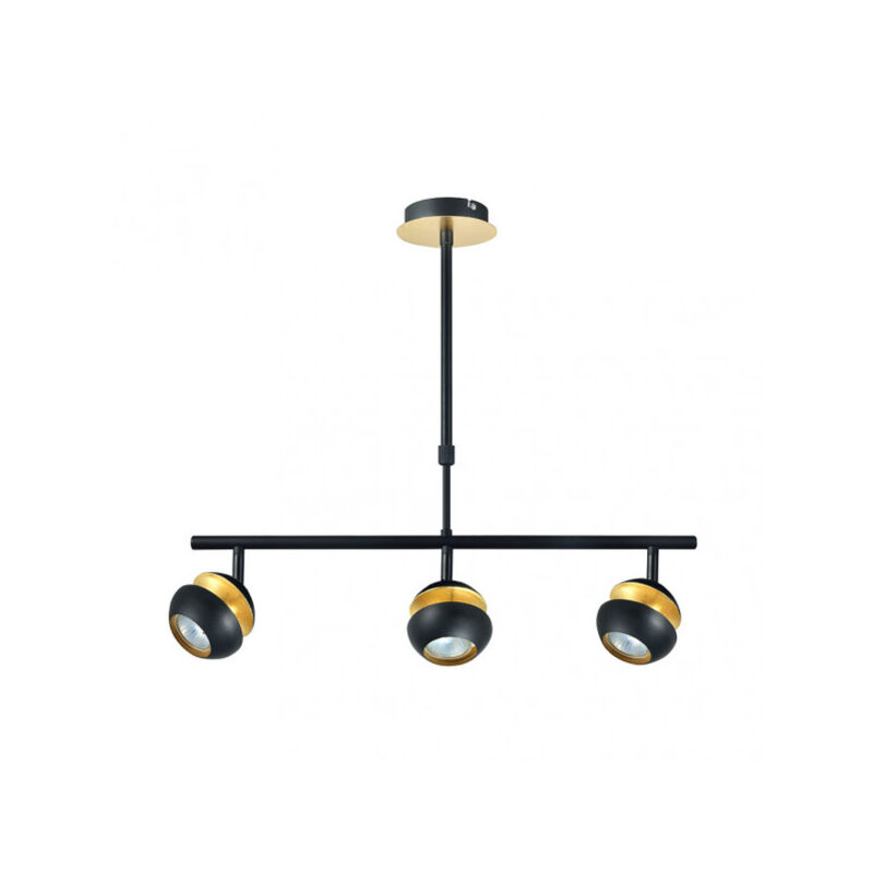 foto del prodotto beethoven lampada a sospensione lineare de 3 faretti nero oro fabrilamp