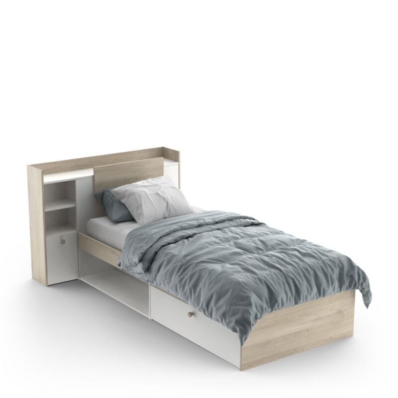 foto del prodotto befara letto giovanile fulham rovere kronberg bianco