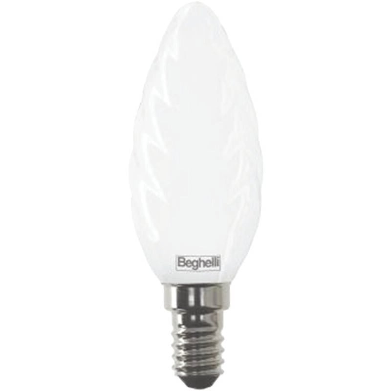 foto del prodotto beghelli lampada led tortiglione tuttovetro e14 4w 4000 k naturale 470 lm mm.35x97h