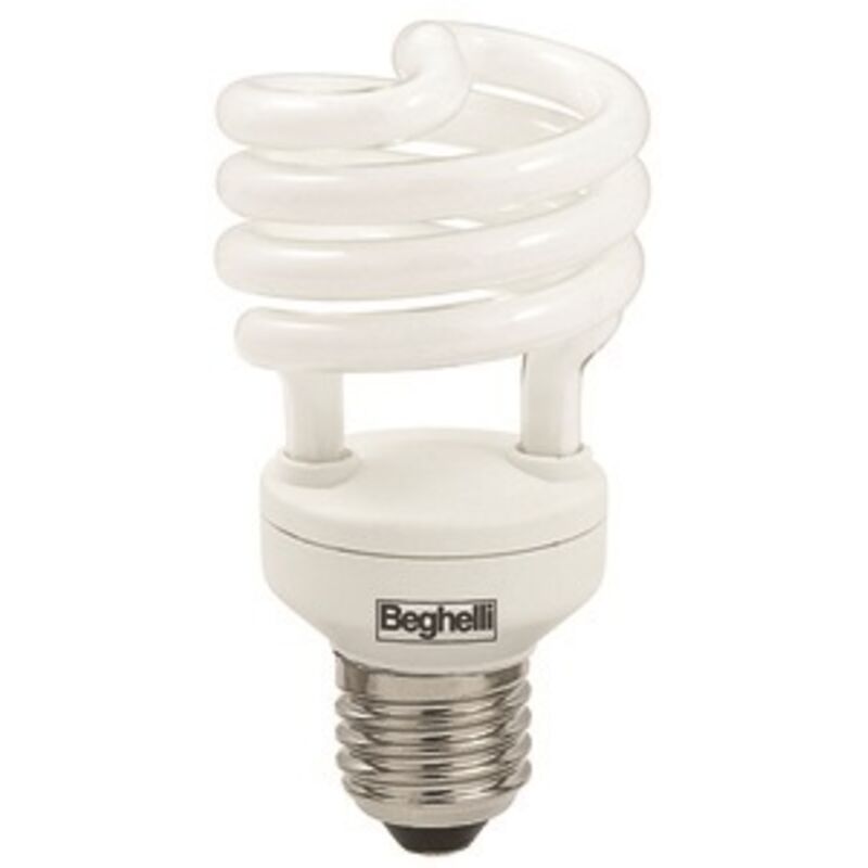 foto del prodotto beghelli mini compact spiral t2 lampadina risparmio energetico 20w e27 fredda