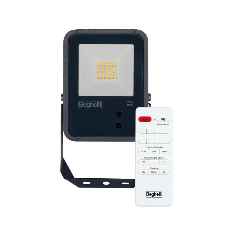 foto del prodotto beghelli proiettore floodlight fl led 30 w nero ip66 sens 4k 8613