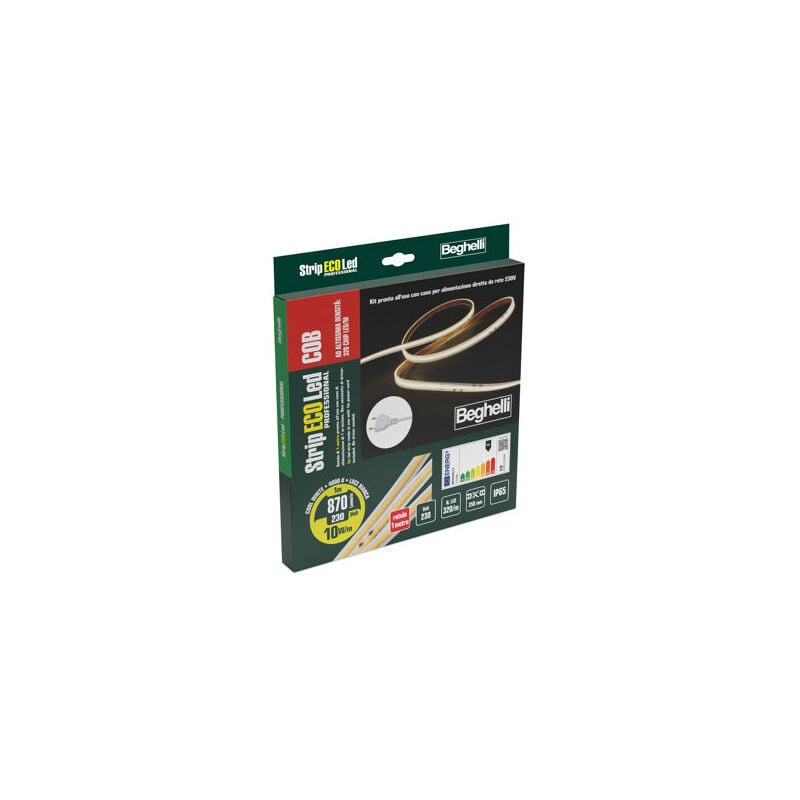 foto del prodotto beghelli strip led 230v 10w ip65 4000k 1 m