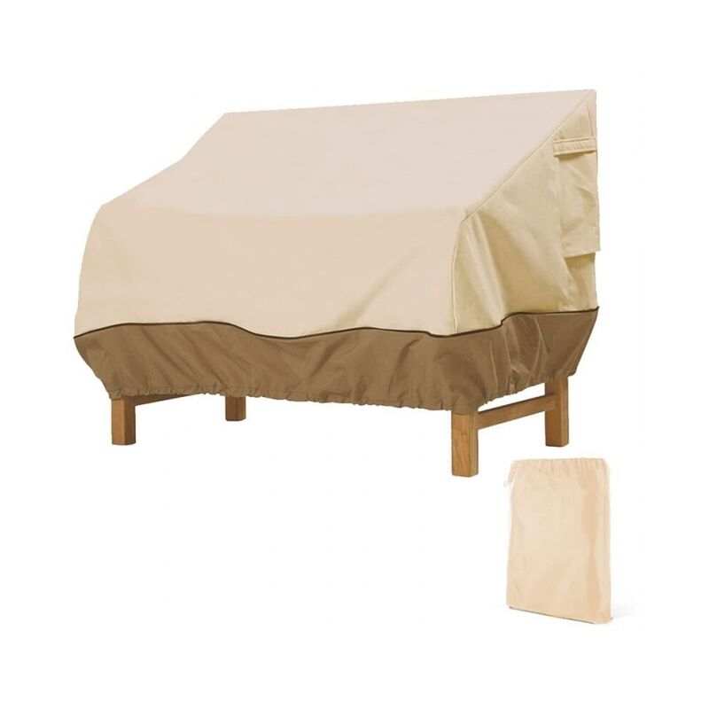 foto del prodotto beige, 85x80x91,5cm copertura per panca, copertura per panca da giardino in tessuto oxford impermeabile, copertura per panca da esterno copertura