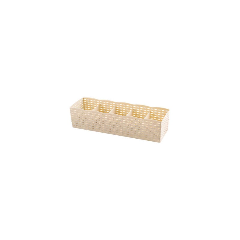 foto del prodotto beige scatola portaoggetti per cassetti, scatola portaoggetti per cassetti da scrivania con 5 griglie griglia perforata calzini maschere asciugamani