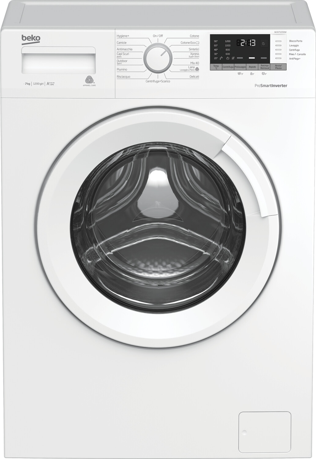 foto del prodotto beko b100 wux71232wi it lavatrice 7kg, classe d, 1200 giri