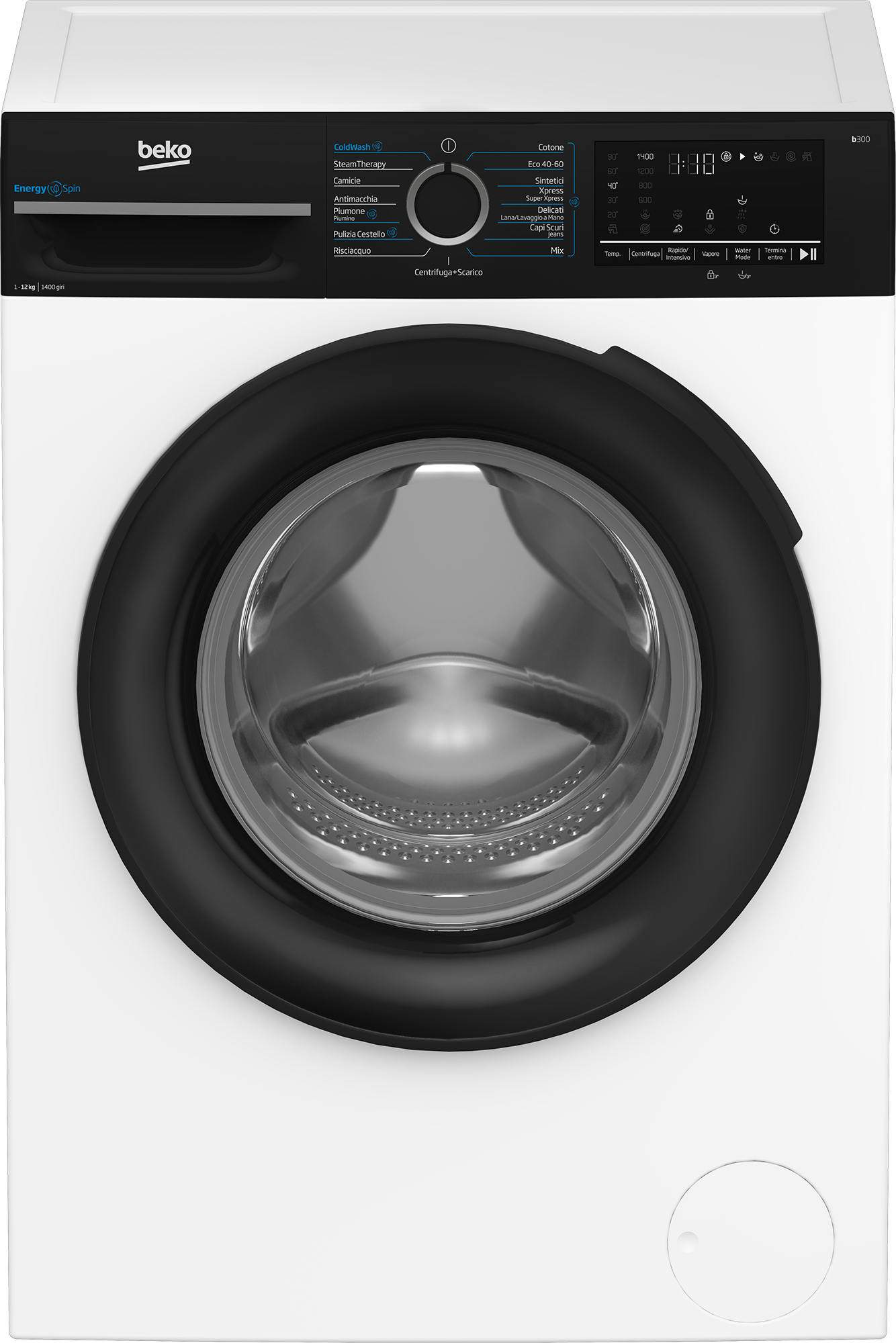 foto del prodotto beko b300 bmgwt41241b lavatrice energyspin 12kg, classe a, 1400giri