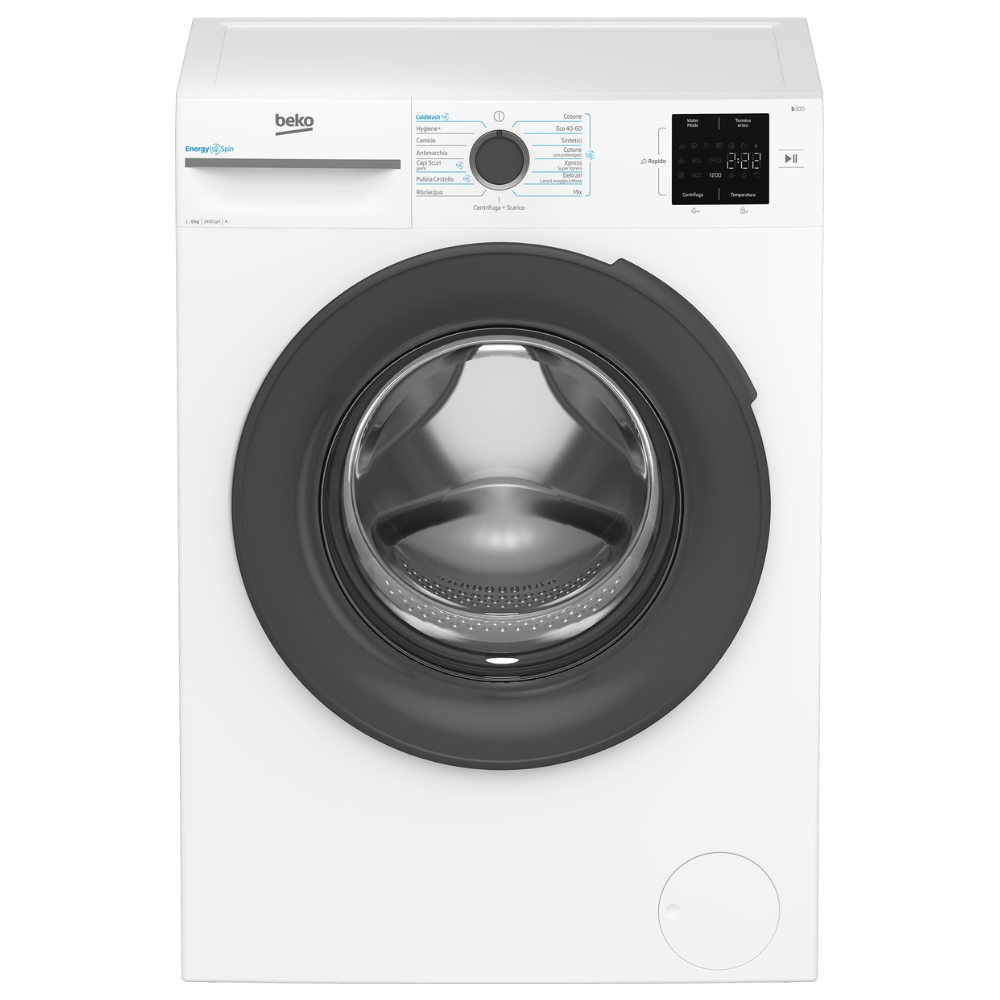 foto del prodotto beko b300 bmwu3941a lavatrice energyspin 9kg, classe a, 1400giri
