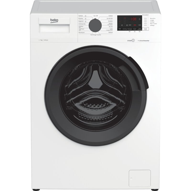 foto del prodotto beko b300 mwuxs71282ai it lavatrice 7kg slim, classe a, 1200 giri, vapore
