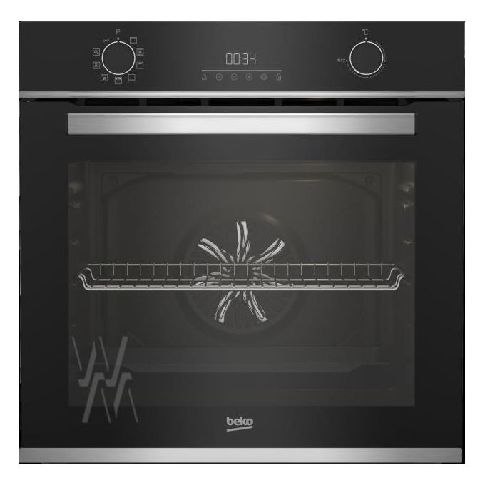 foto del prodotto beko bbie13301xfp beyond b300 forno da incasso elettrico multifunzione, 66 l, classe a, pirolitico, 9 funzioni, acciaio inox
