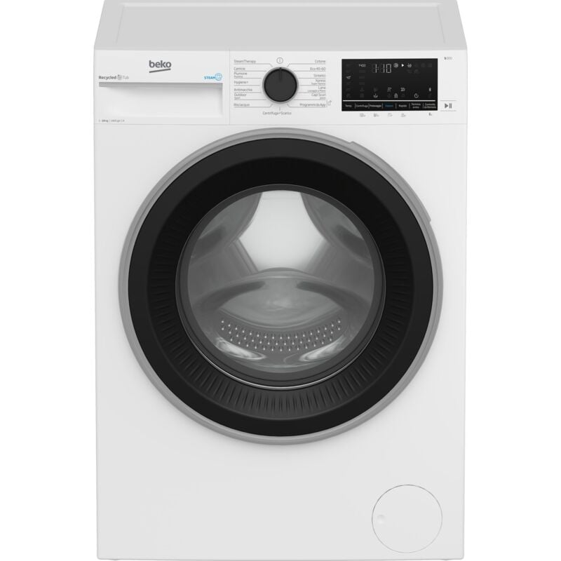 foto del prodotto beko bwt3104s. tipo di carica caricamento frontale. capacit cestello 10 kg, classe di efficienza della centrifuga b, silenziosit centrifuga 