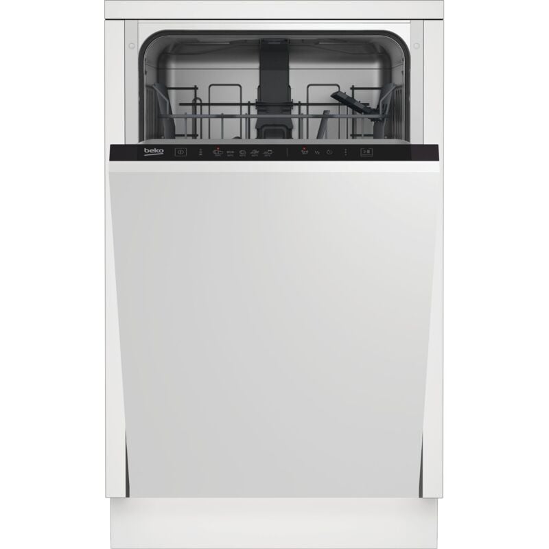 foto del prodotto beko dis35020. posizionamento dell apparecchio a scomparsa totale, dimensione compatta 45 cm , colore della porta bianco. numero di coperti 10