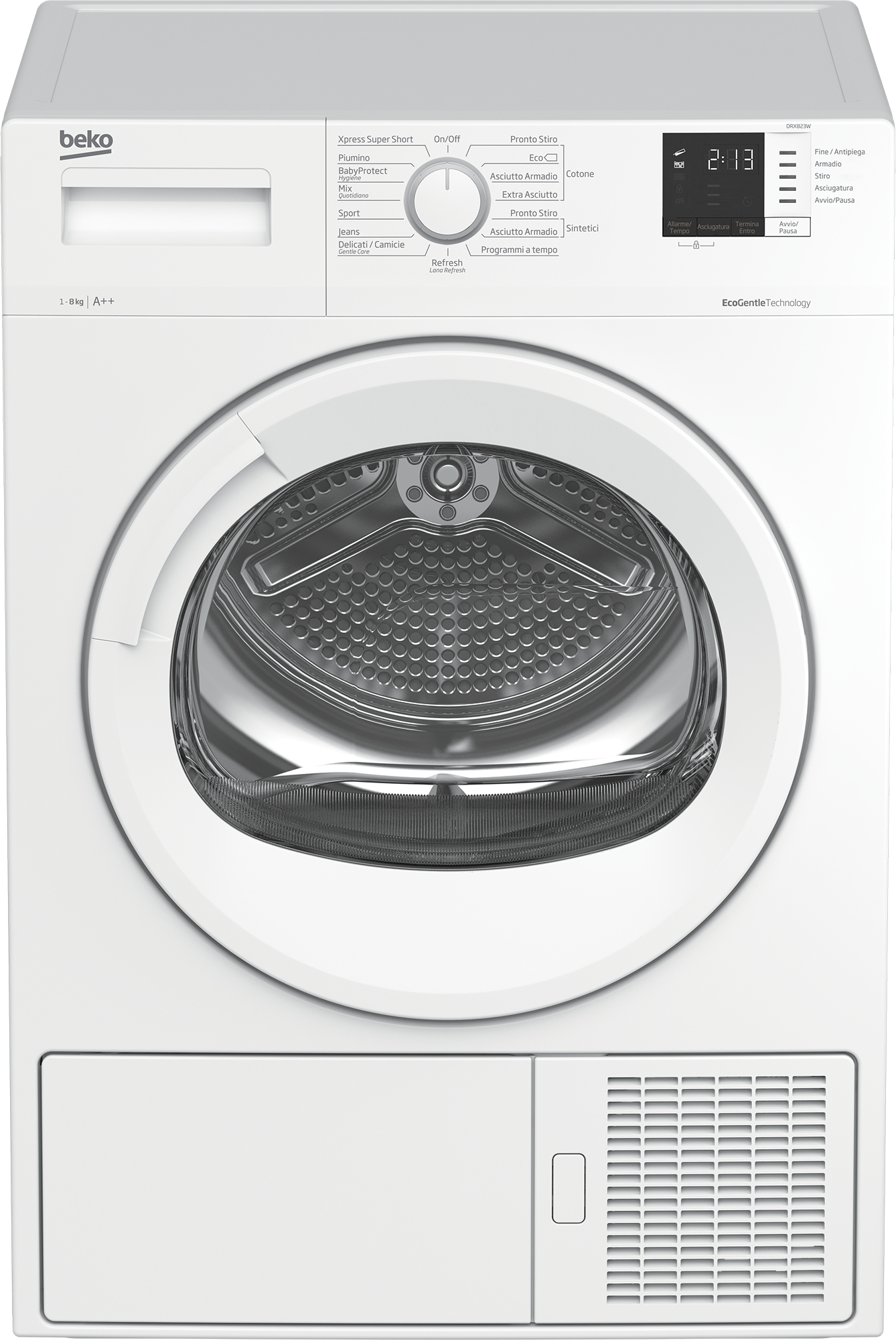 foto del prodotto beko drx823w asciugatrice libera installazione caricamento frontale 8 kg a bianco
