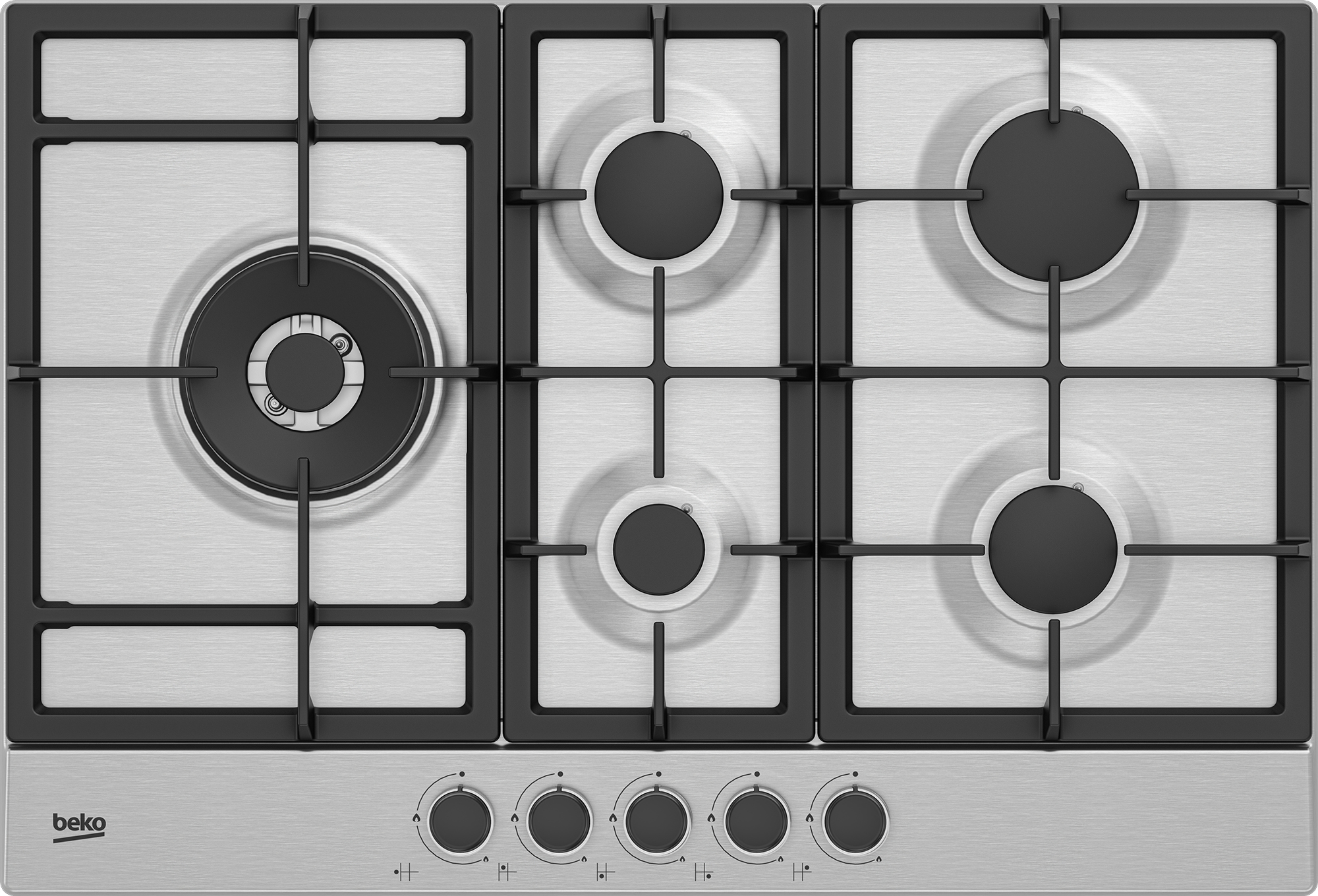 foto del prodotto beko hial75225sxe acciaio inox da incasso 75 cm gas 5 fornello i 