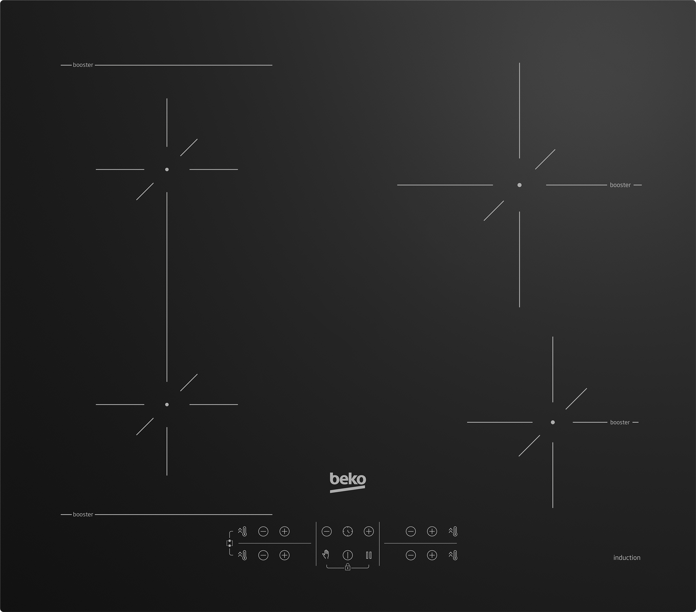 foto del prodotto beko hii64200sfmt nero da incasso 59 cm piano cottura a induzione 4 fornello i 