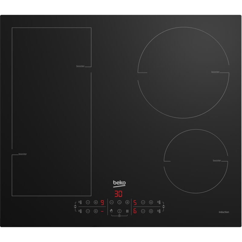 foto del prodotto beko hii64203fmt 7757189257. colore del prodotto nero, posizionamento dell apparecchio da incasso, dimensione della larghezza del piano cottura 