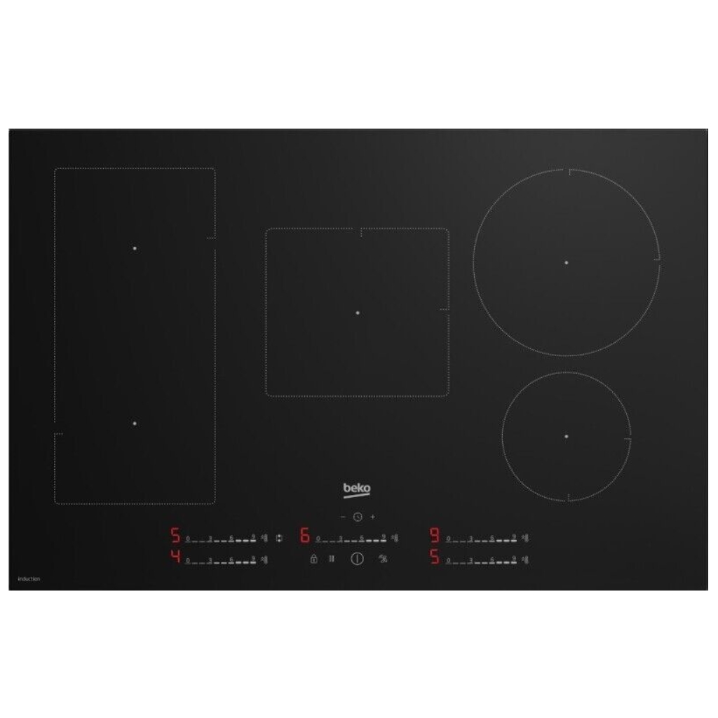 foto del prodotto beko hii85720uft nero da incasso 80 cm piano cottura a induzione 5 fornello i 