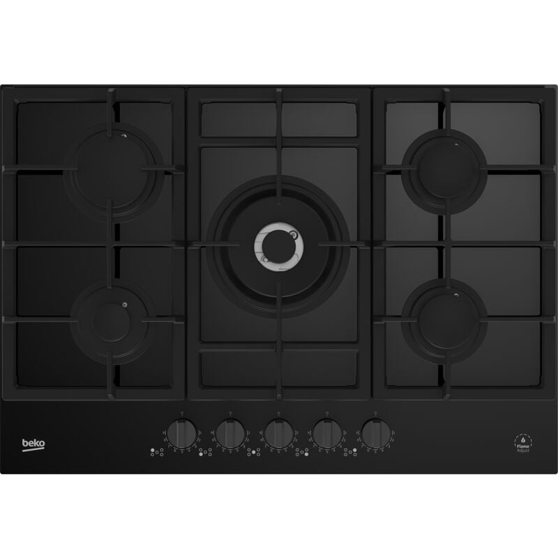 foto del prodotto beko hilw 75325 sdx. colore del prodotto nero, posizionamento dell apparecchio da incasso, dimensione della larghezza del piano cottura 75 cm.