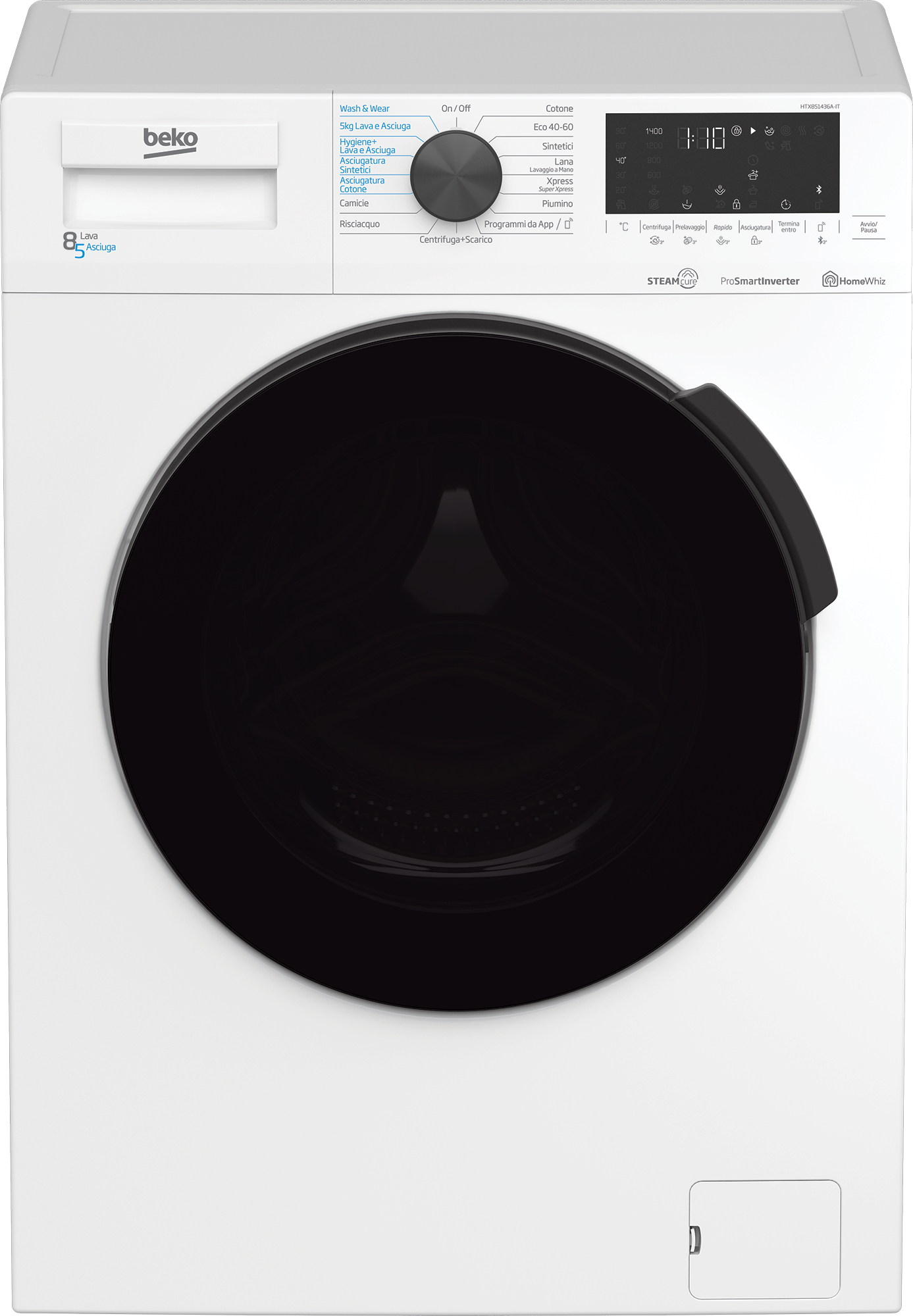 foto del prodotto beko htx851436a it lavasciuga libera installazione caricamento frontale bianco d