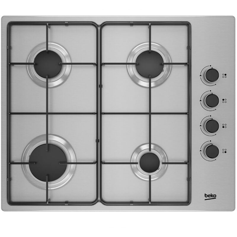 foto del prodotto beko piano cottura a gas 60 cm 4 fuochi in acciaio inox higg64123sx