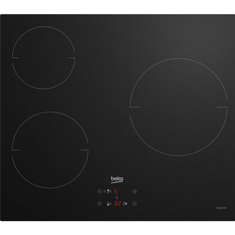 foto del prodotto beko piano cottura a induzione 60cm 3 fuochi 5900w nero hii63400mt
