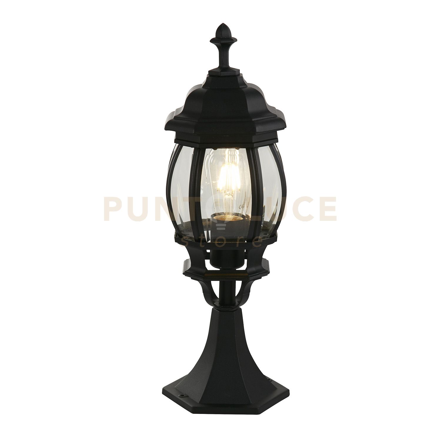 foto del prodotto bel aire outdoor post 500mm, nero con vetro trasparente