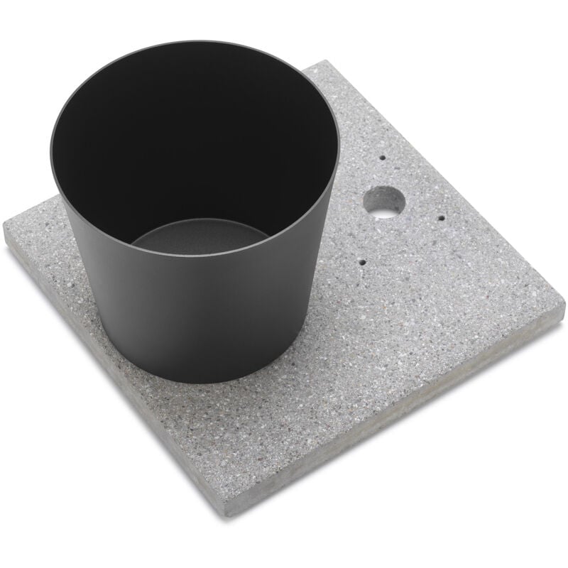 foto del prodotto bel fer base con vaschetta per fontane con ghiera grande 40x40x5 cm in cemento belfer 42 bse 3 antracite