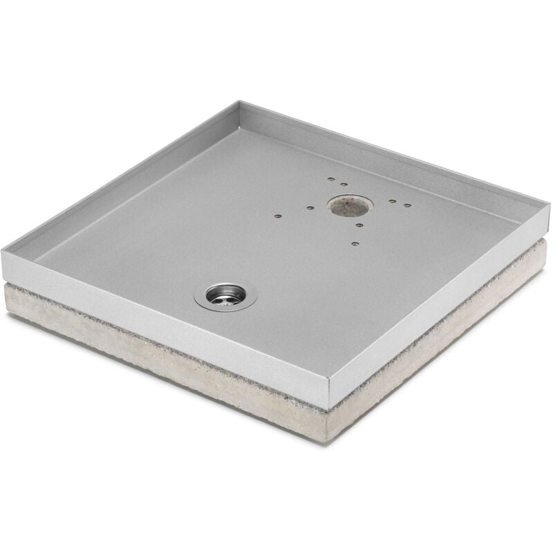 foto del prodotto bel fer base portaciottolo per fontane 40x40x8 cm in metallo con base in cemento belfer 42 bse 10 alluminio