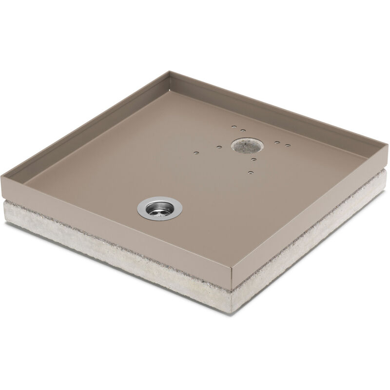 foto del prodotto bel fer base portaciottolo per fontane 40x40x8 cm in metallo con base in cemento belfer 42 bse 10 tortora