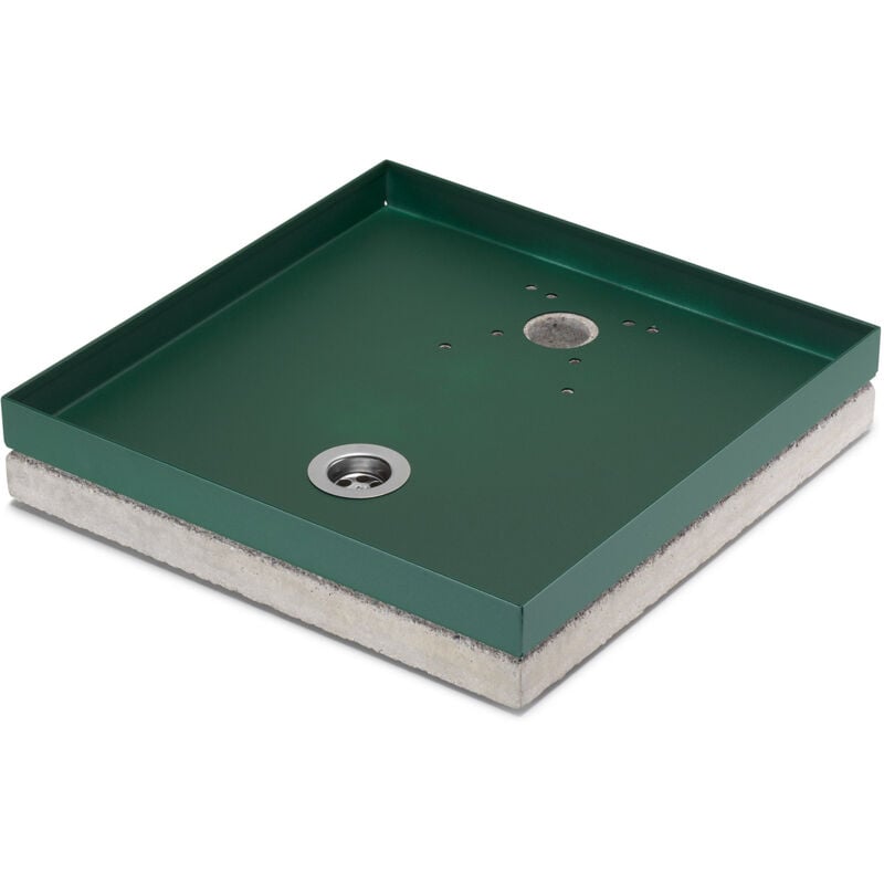 foto del prodotto bel fer base portaciottolo per fontane 40x40x8 cm in metallo con base in cemento belfer 42 bse 10 verde