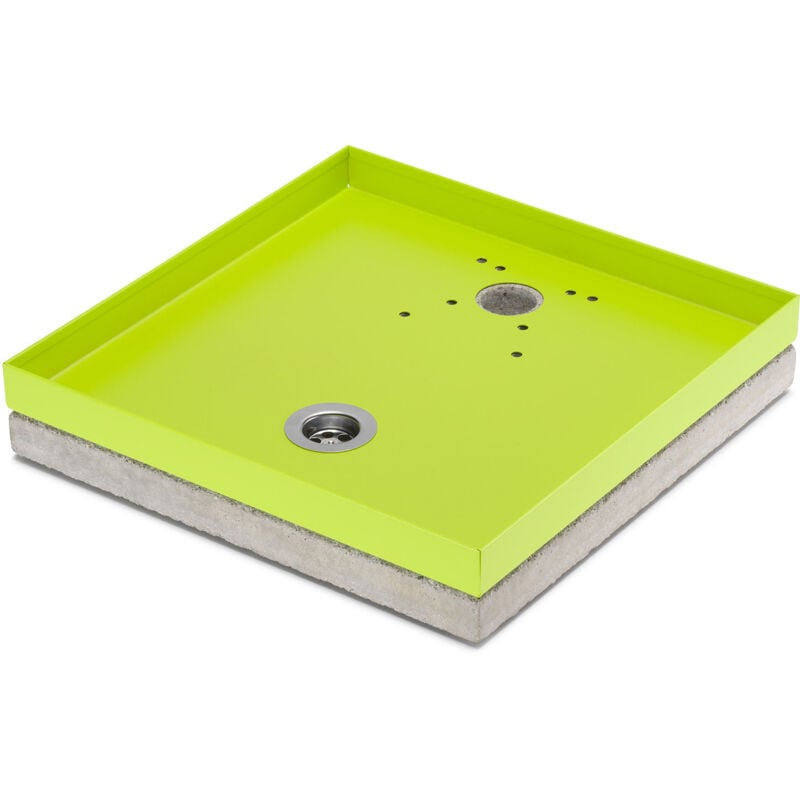 foto del prodotto bel fer base portaciottolo per fontane 40x40x8 cm in metallo con base in cemento belfer 42 bse 10 verde acido