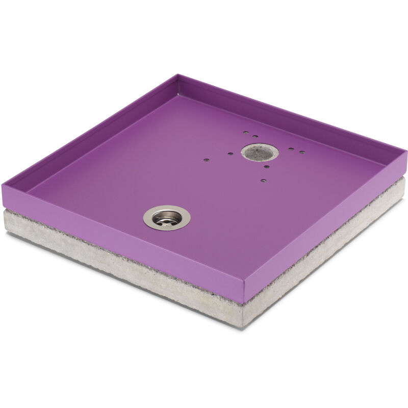 foto del prodotto bel fer base portaciottolo per fontane 40x40x8 cm in metallo con base in cemento belfer 42 bse 10 viola
