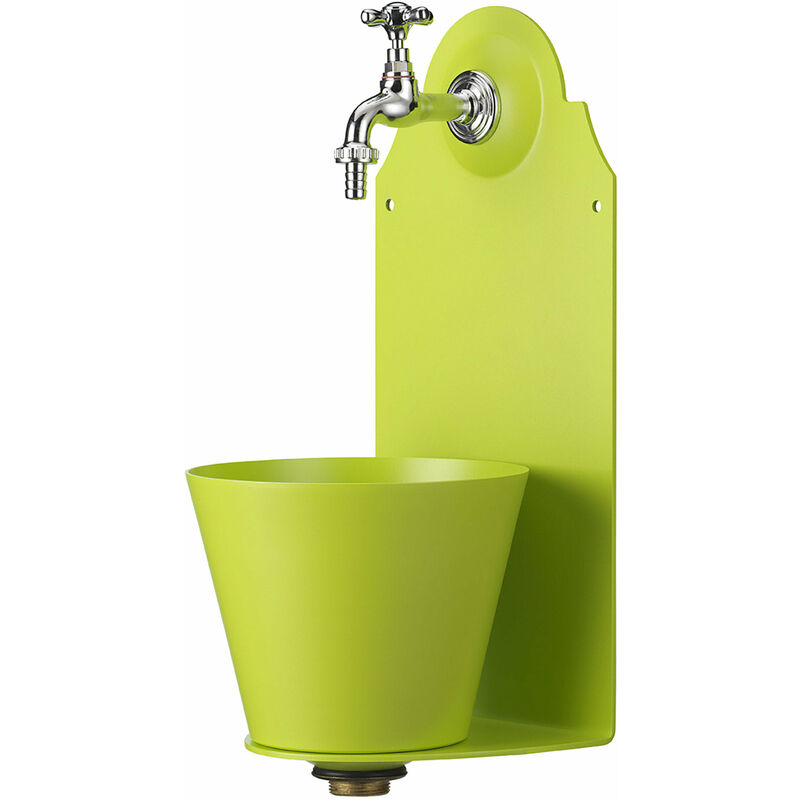 foto del prodotto bel fer fontana a parete da giardino con rubinetto belfer 42 pr verde acido