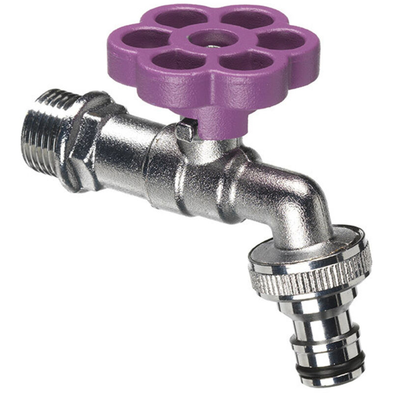 foto del prodotto bel fer rubinetto a sfera per fontana da giardino con fiore colorato belfer rub 029 viola