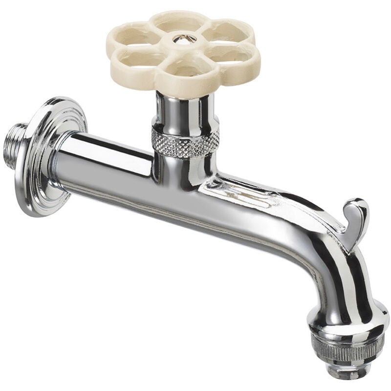 foto del prodotto bel fer rubinetto per fontana da giardino in ottone cromato con ghiera in tinta belfer rub 018 avorio