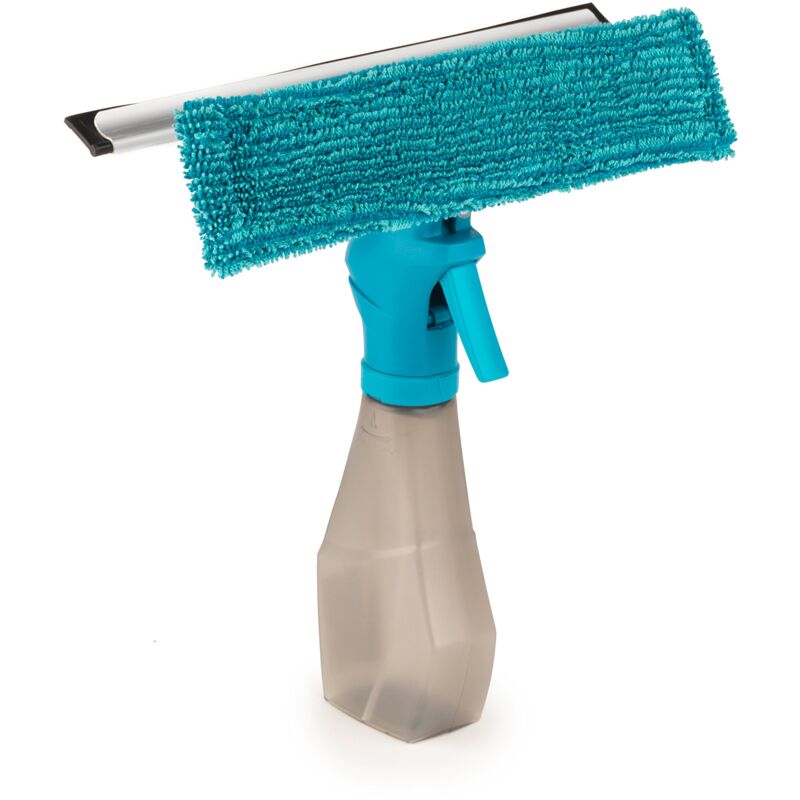 foto del prodotto beldray la024275tqeu7 detergente per vetri spray salviette integrate tampone di pulizia in microfibra, leggero, 25 x 27 cm, tergivetro del