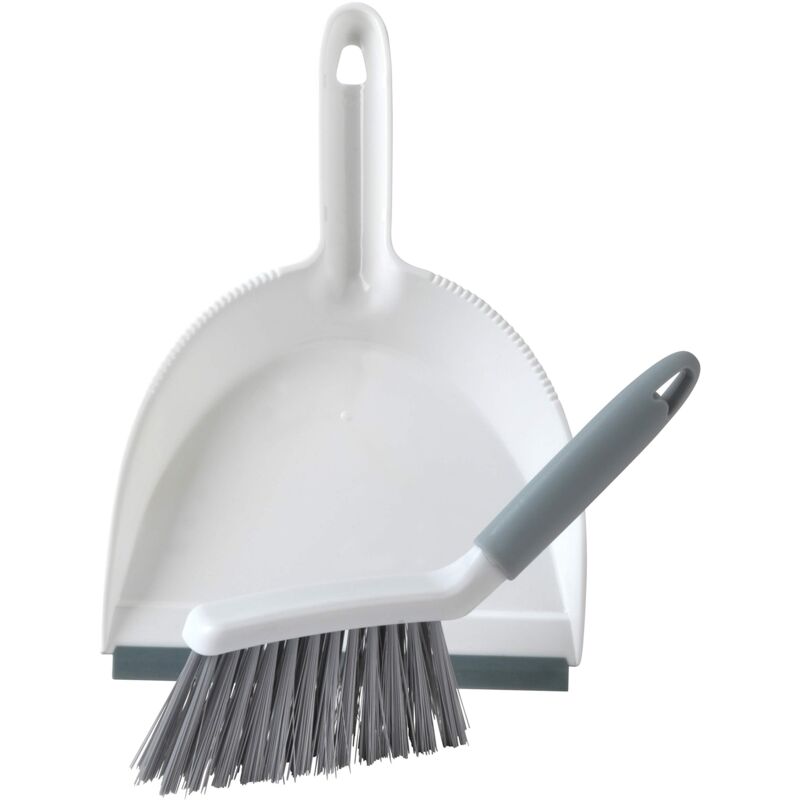 foto del prodotto beldray la082664ufeu7 set di spazzola e paletta antibatterico, perfetto per piani di lavoro e scrivanie, spazzola in silicone con manico