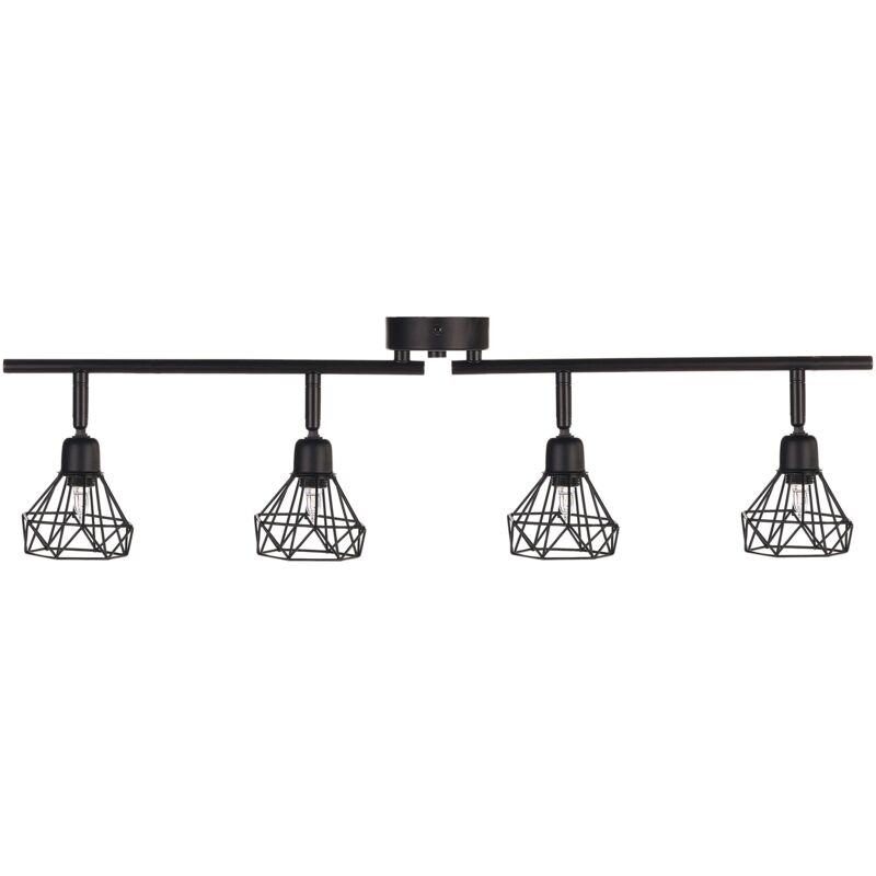 foto del prodotto beliani applique con 4 punti luce in metallo color nero bracci regolabili erma