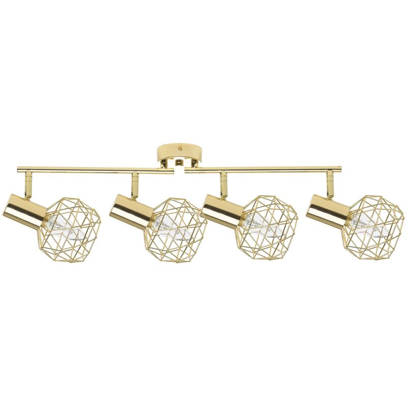 foto del prodotto beliani applique in metallo color oro a 4 luci con bracci regolabili moderna chenab