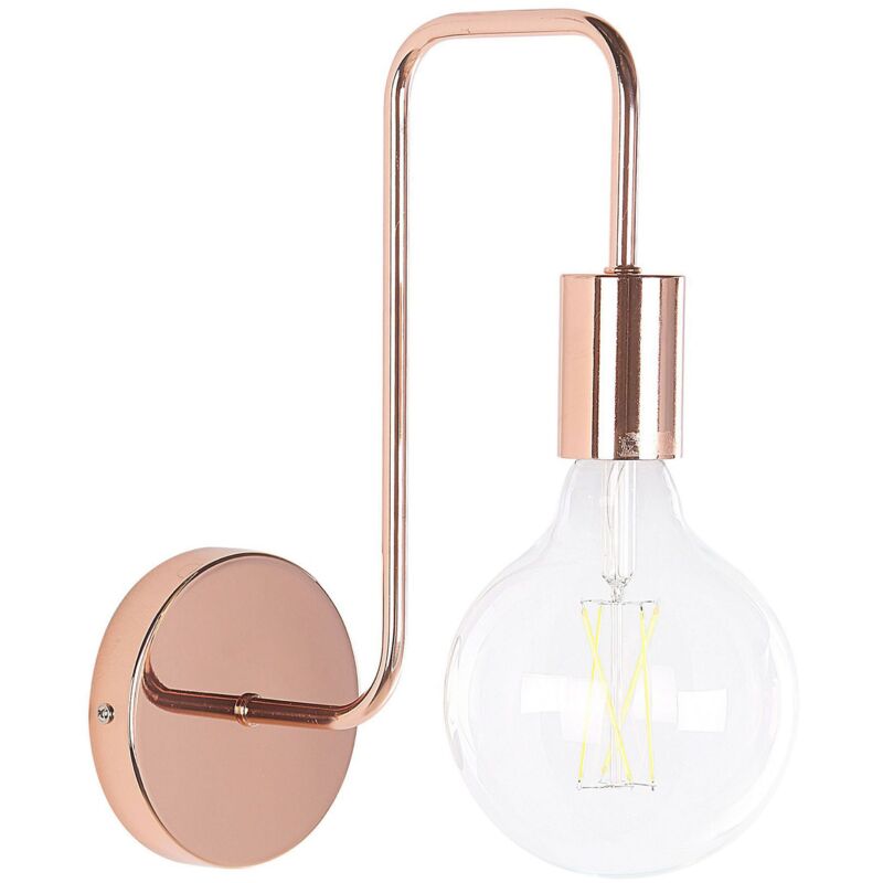 foto del prodotto beliani applique in metallo color rame con un altezza di 32 cm design moderno savena