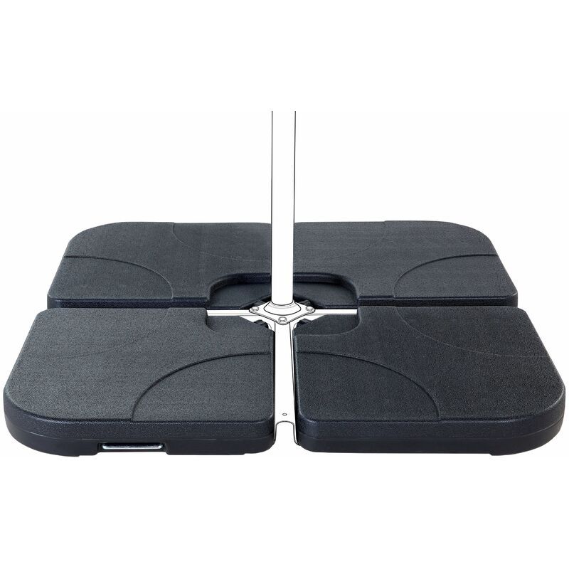 foto del prodotto beliani base per ombrellone quadrata colore nero 104 x 104 cm caria