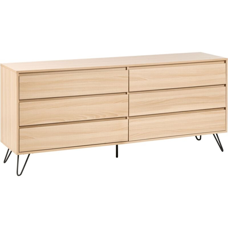 foto del prodotto beliani cassettiera armadio credenza 6 cassetti stile minimalista cardigan