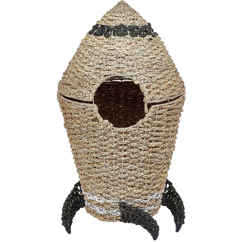 foto del prodotto beliani cesto di vimini in vimini razzo contenitore per giocattoli naturale accessorio intrecciato paarl