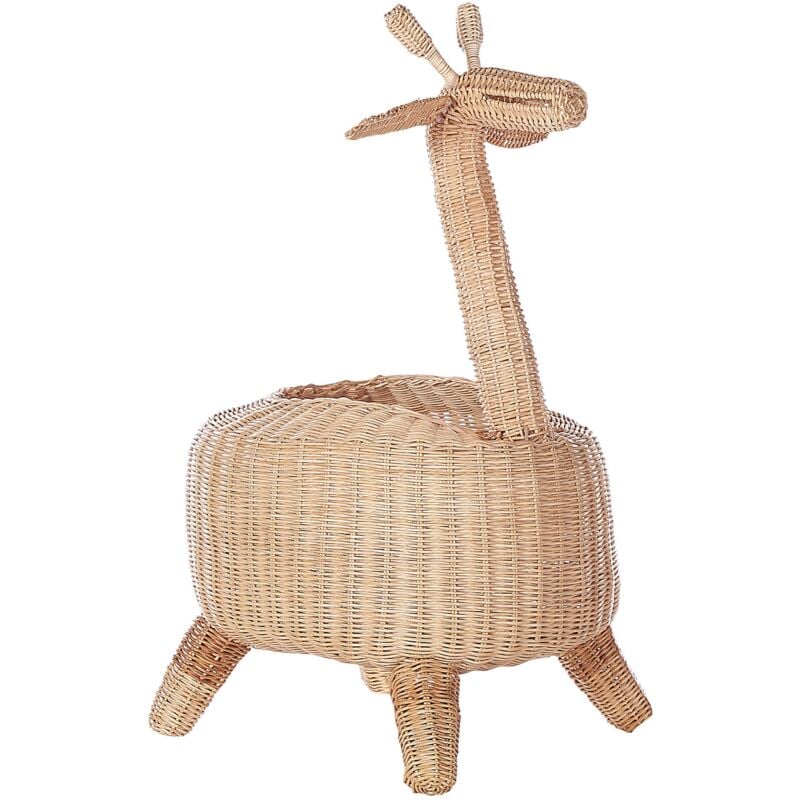 foto del prodotto beliani cesto in vimini di rattan giraffa cesto naturale intrecciato per la conservazione dei giocattoli accessorio in tonalit chiara barrie