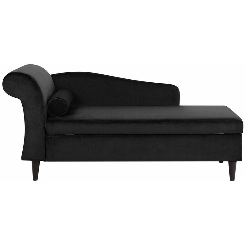 foto del prodotto beliani chaise longue in velluto nero luiro