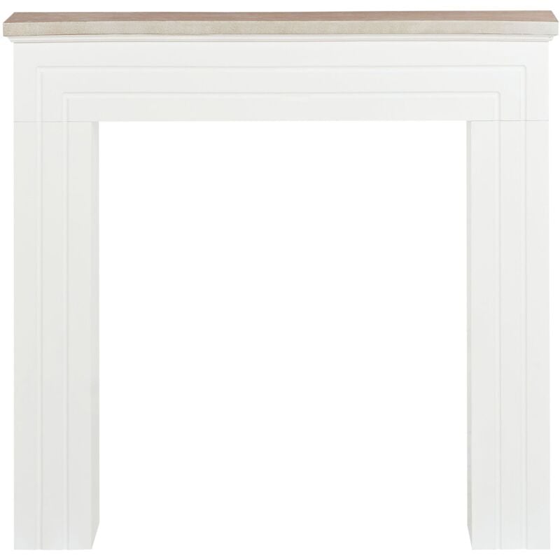foto del prodotto beliani cornice per camino in mdf legno bianco e chiaro boallia