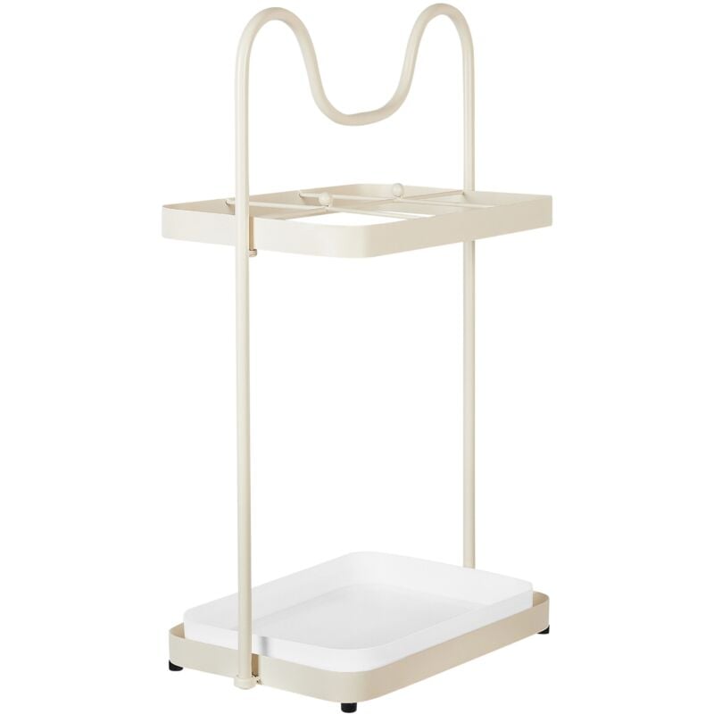 foto del prodotto beliani corridoio soggiorno portaombrelli in metallo beige chaverny